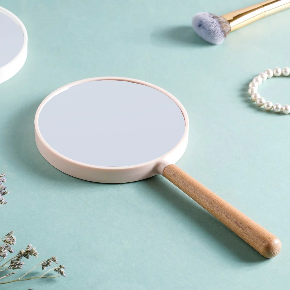 Modern Two Sided Handheld Mirror Baby Pink
