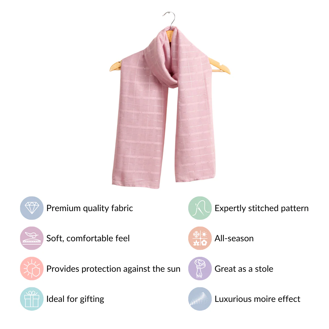 Moire Effect Fashion Scarf For Women Lilac - Image 4