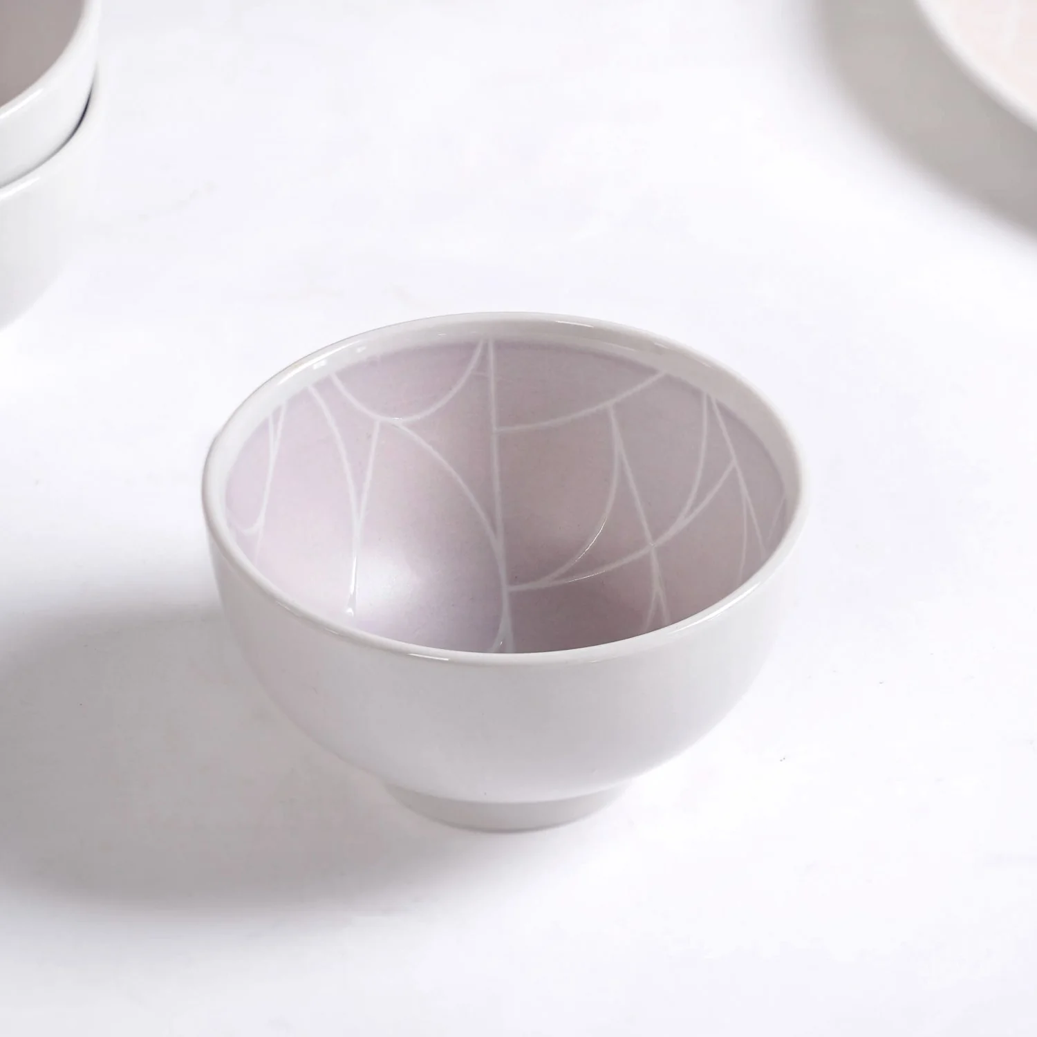 Monvia Modern Art Deco Light Mauve Small Bowl Set Of 4 325ml - Image 6