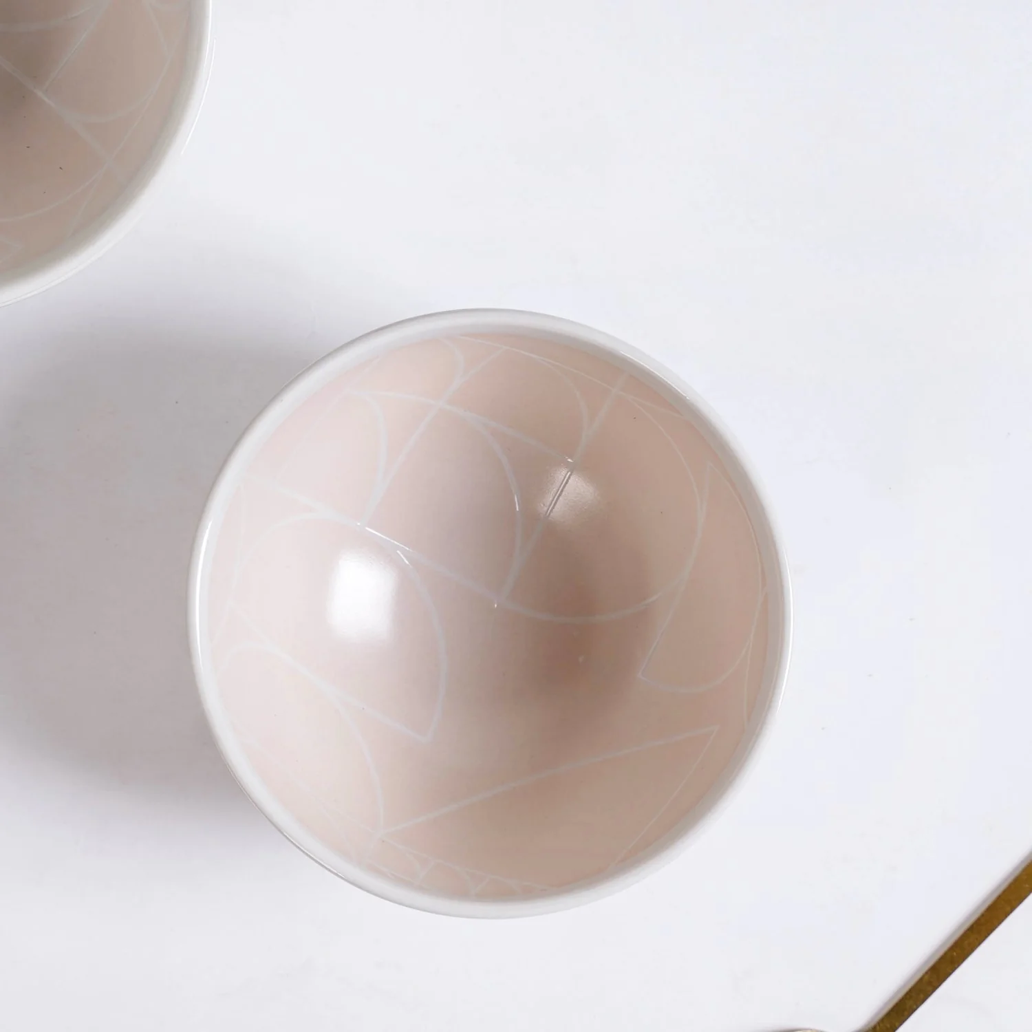 Monvia Pastel Pink Art Deco Style Snack Bowl Set Of 4 325ml - Image 2