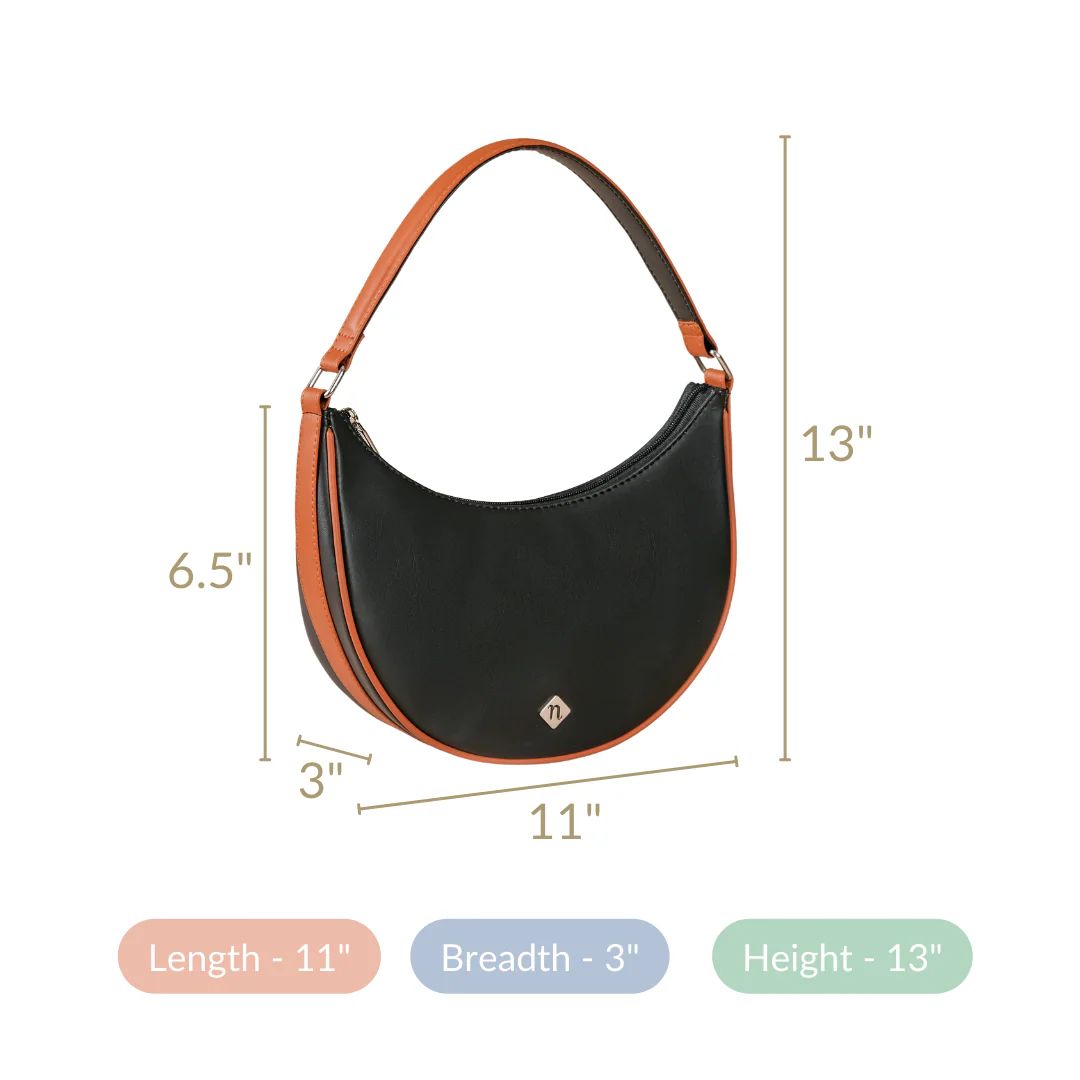 Moon Shoulder Bag For Women Black - Image 6
