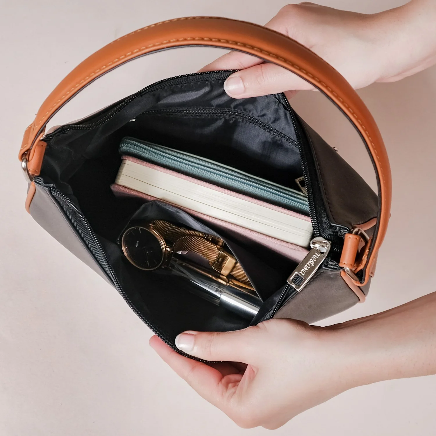 Moon Shoulder Bag For Women Black - Image 9