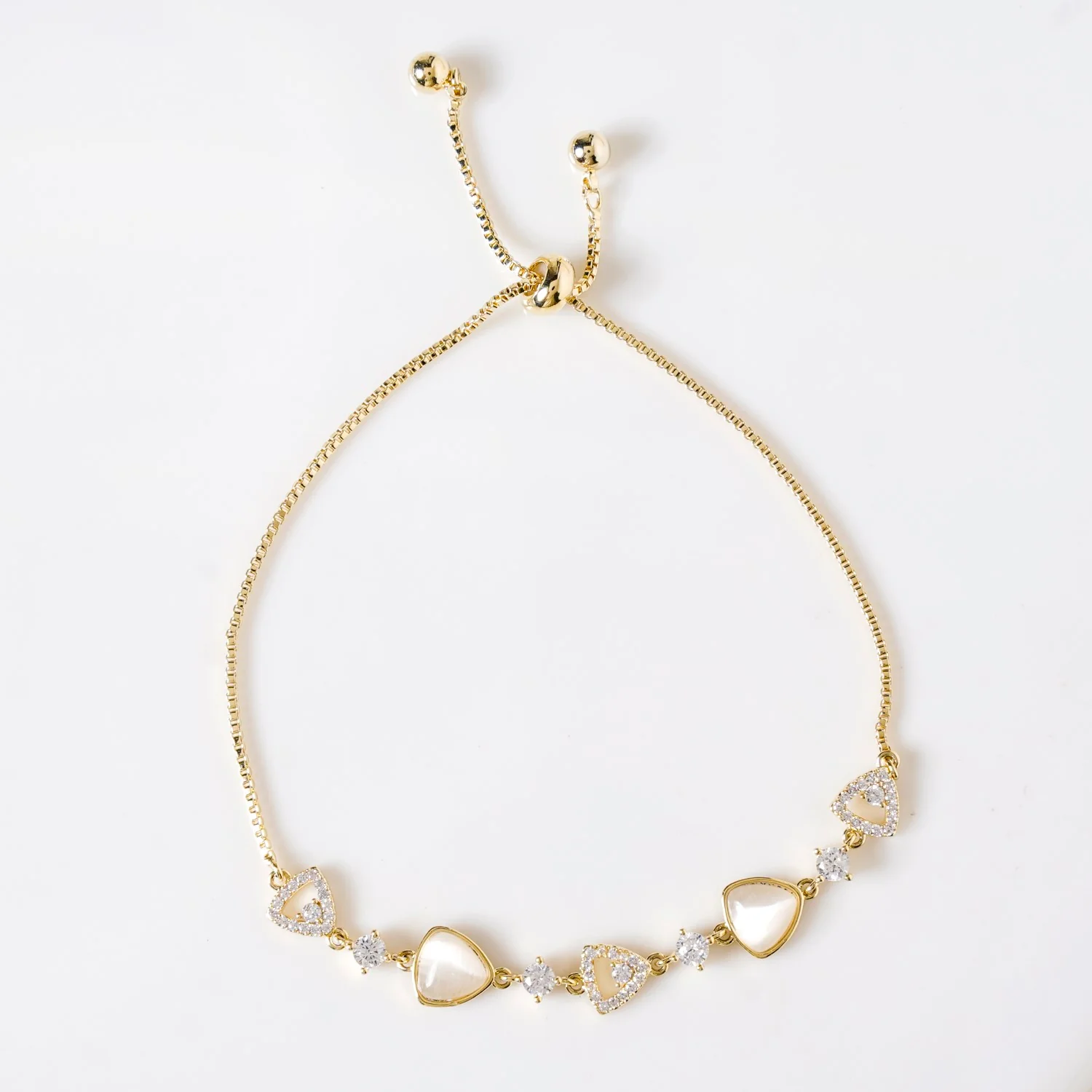 Moonstone Gold Chain Bracelet