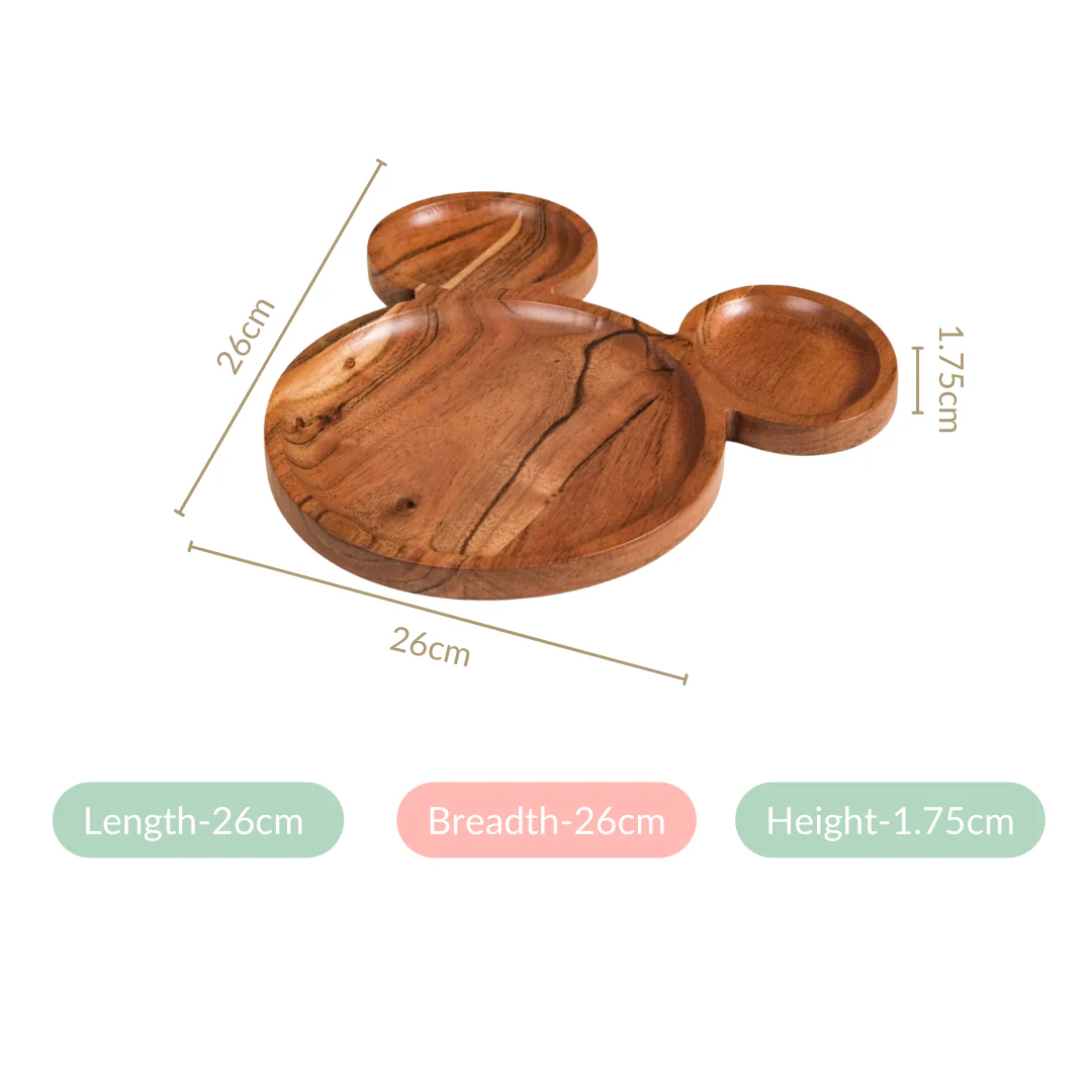 Mouse Acacia Wooden Snack Platter 10 Inch - Image 4