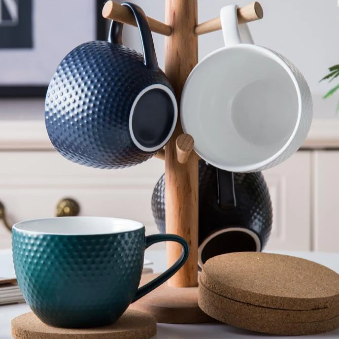 MAGNIFIQUE textured mug with coaster - Green - Image 5