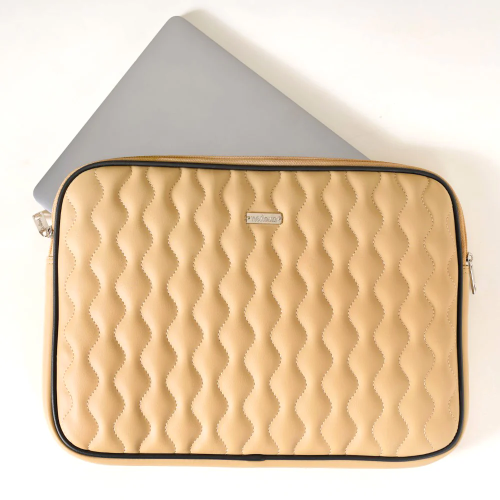Multi Functional Water Resistant Laptop Sleeve Beige - Image 8