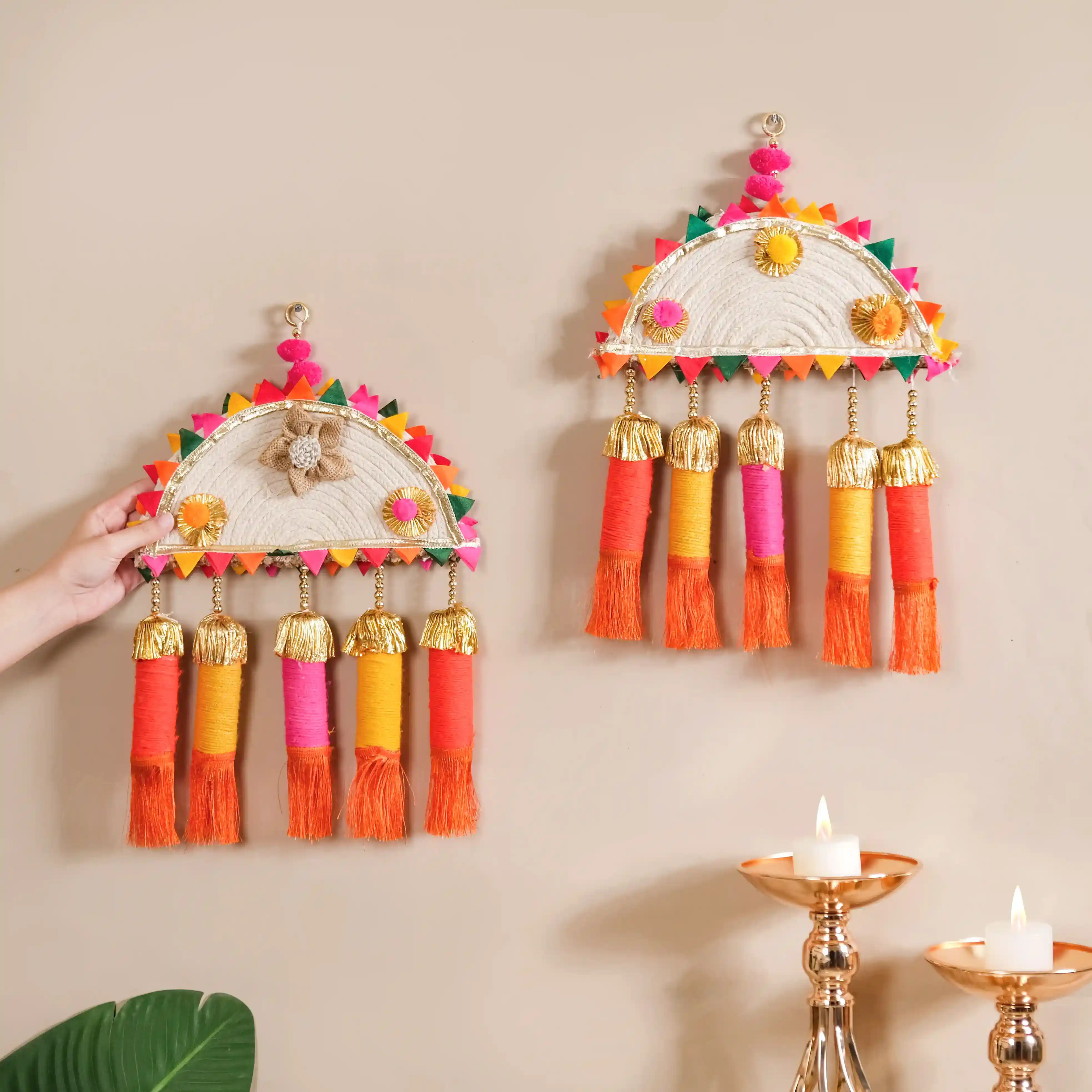 Multicolour Decorative Wall Hanging Set of 2 - Image 3