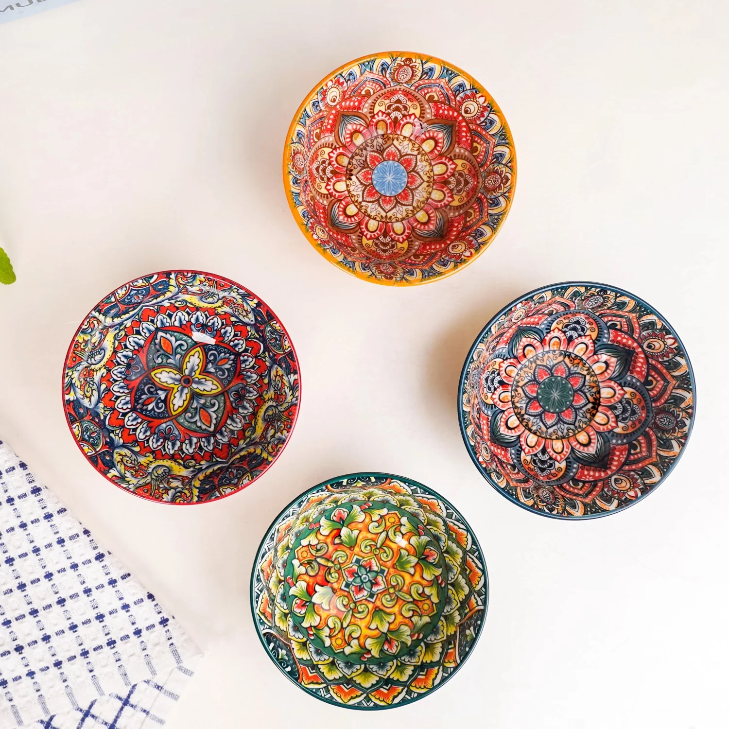 Multicolour Mandala Snack Bowl Set Of 4 380ml - Image 2