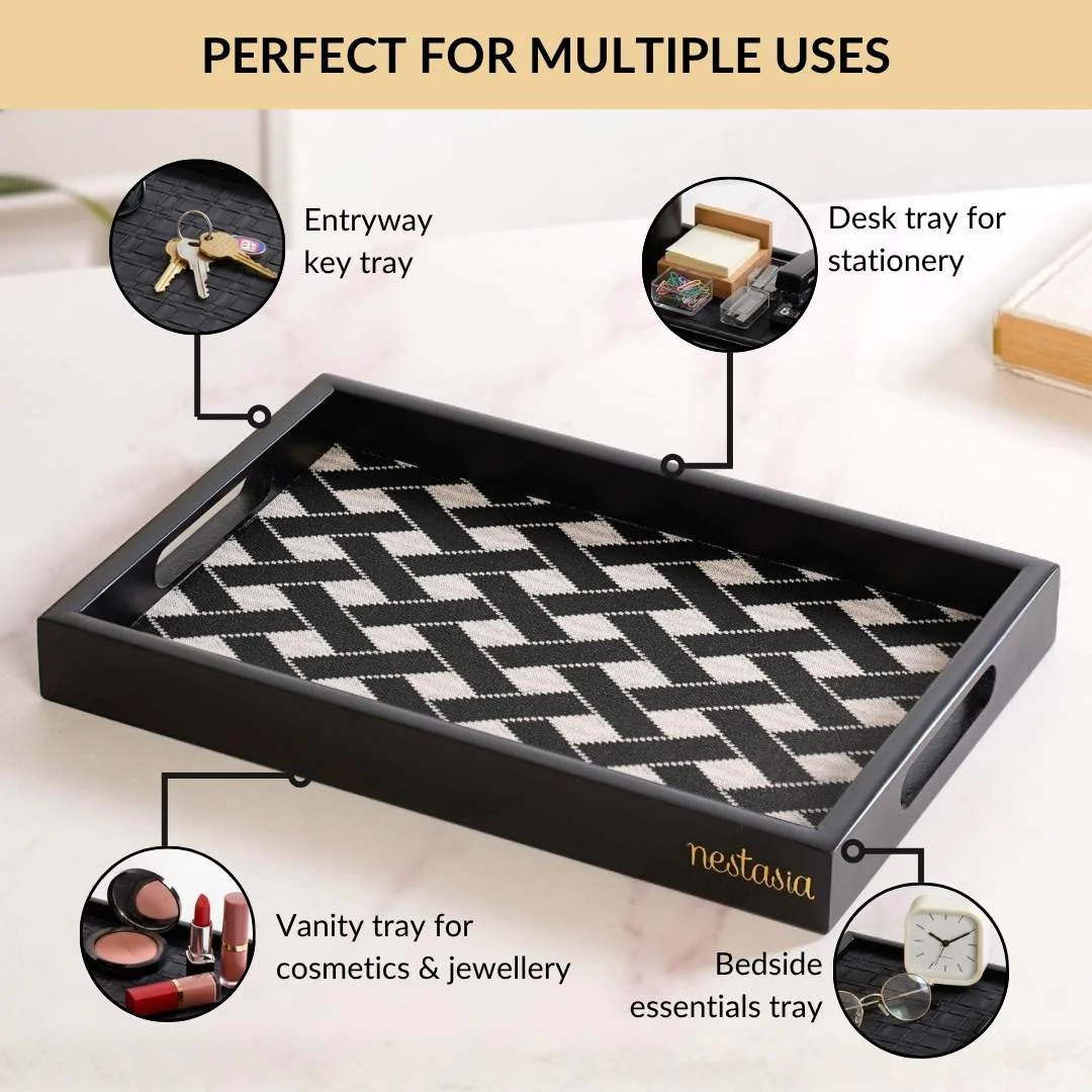 Multipurpose Decorative Tray Black Small - Image 5
