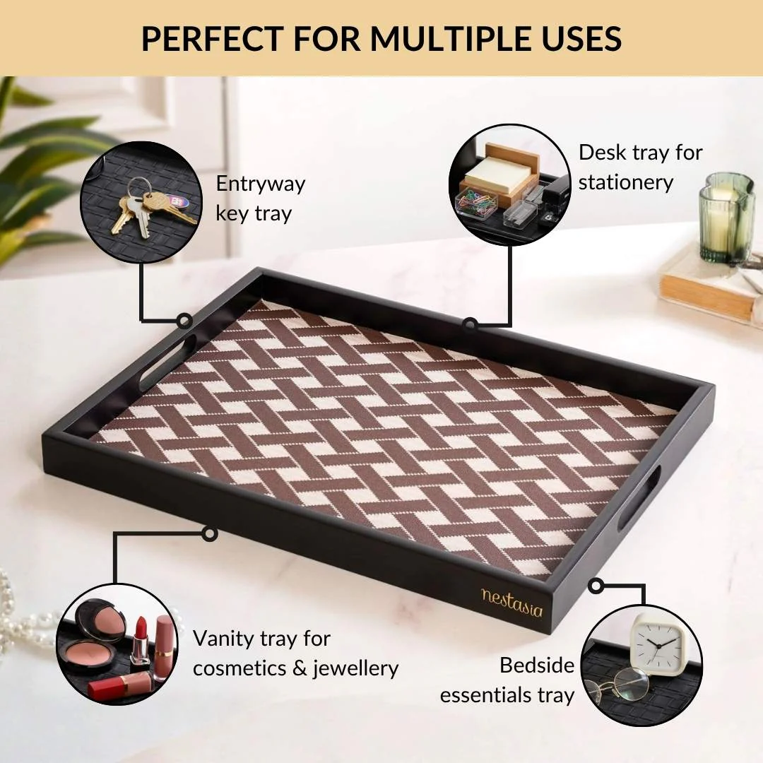 Multipurpose Decorative Tray Brown Large - Image 5