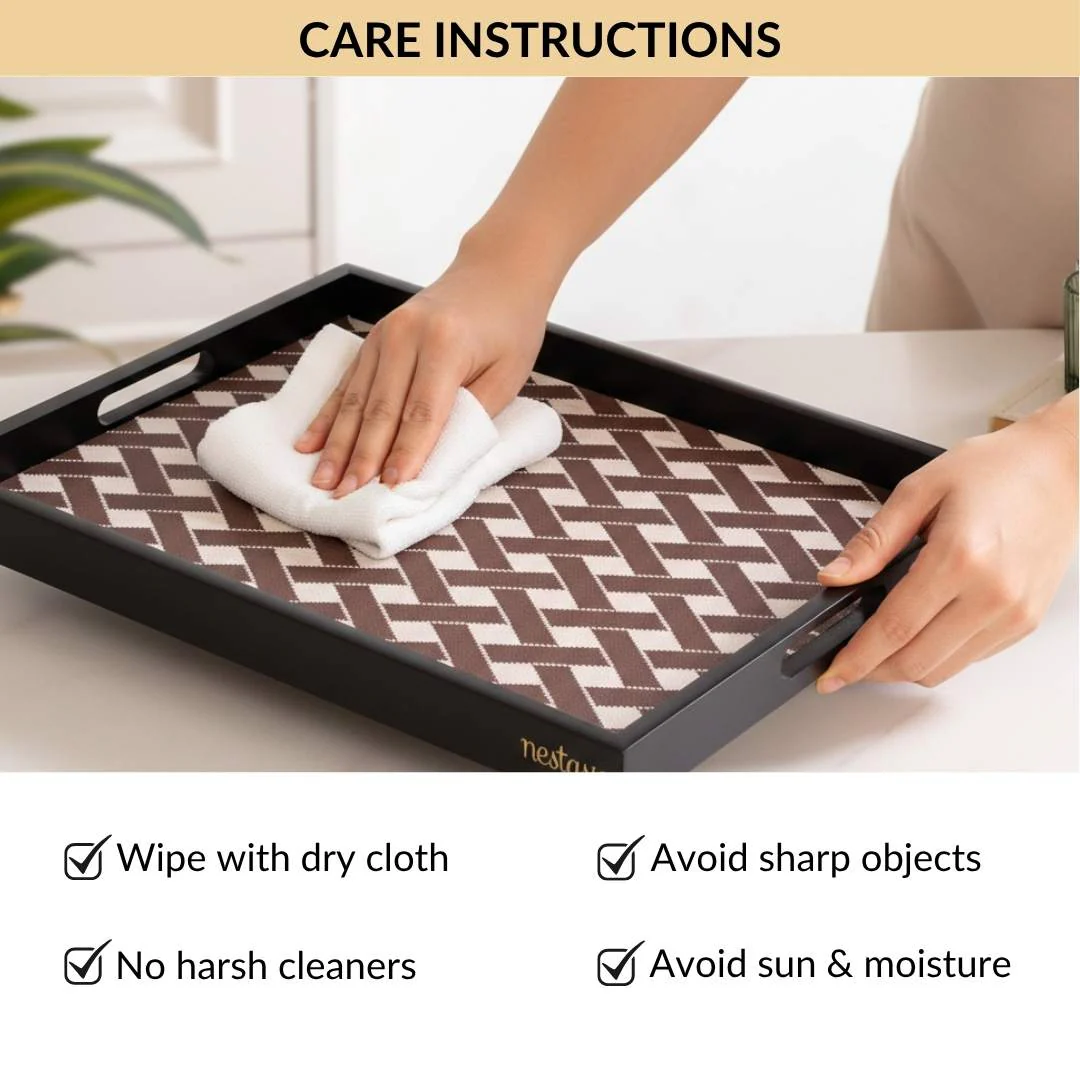 Multipurpose Decorative Tray Brown Large - Image 6