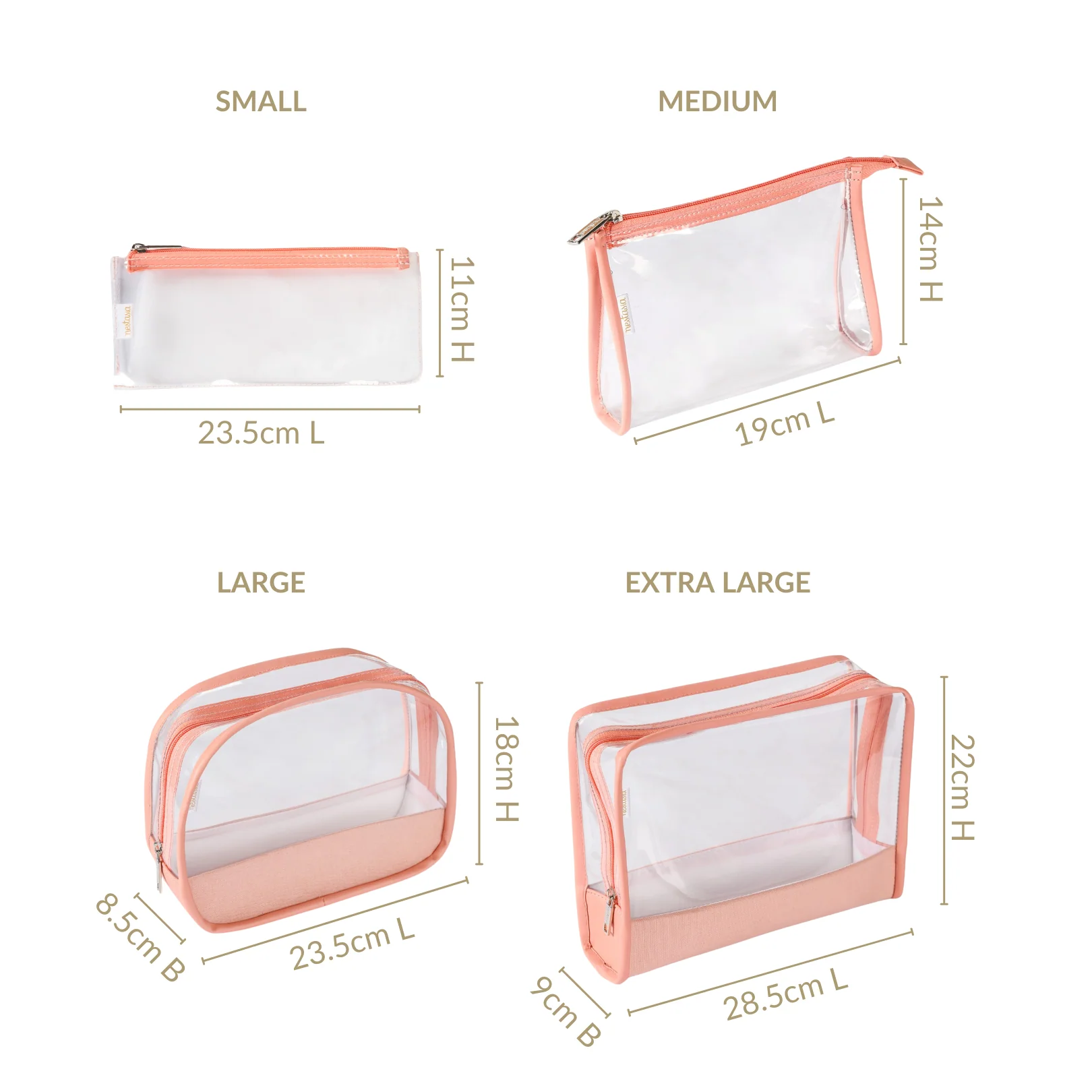 Multipurpose Makeup And Travel Pouch Set Of 4 Pink - Image 4