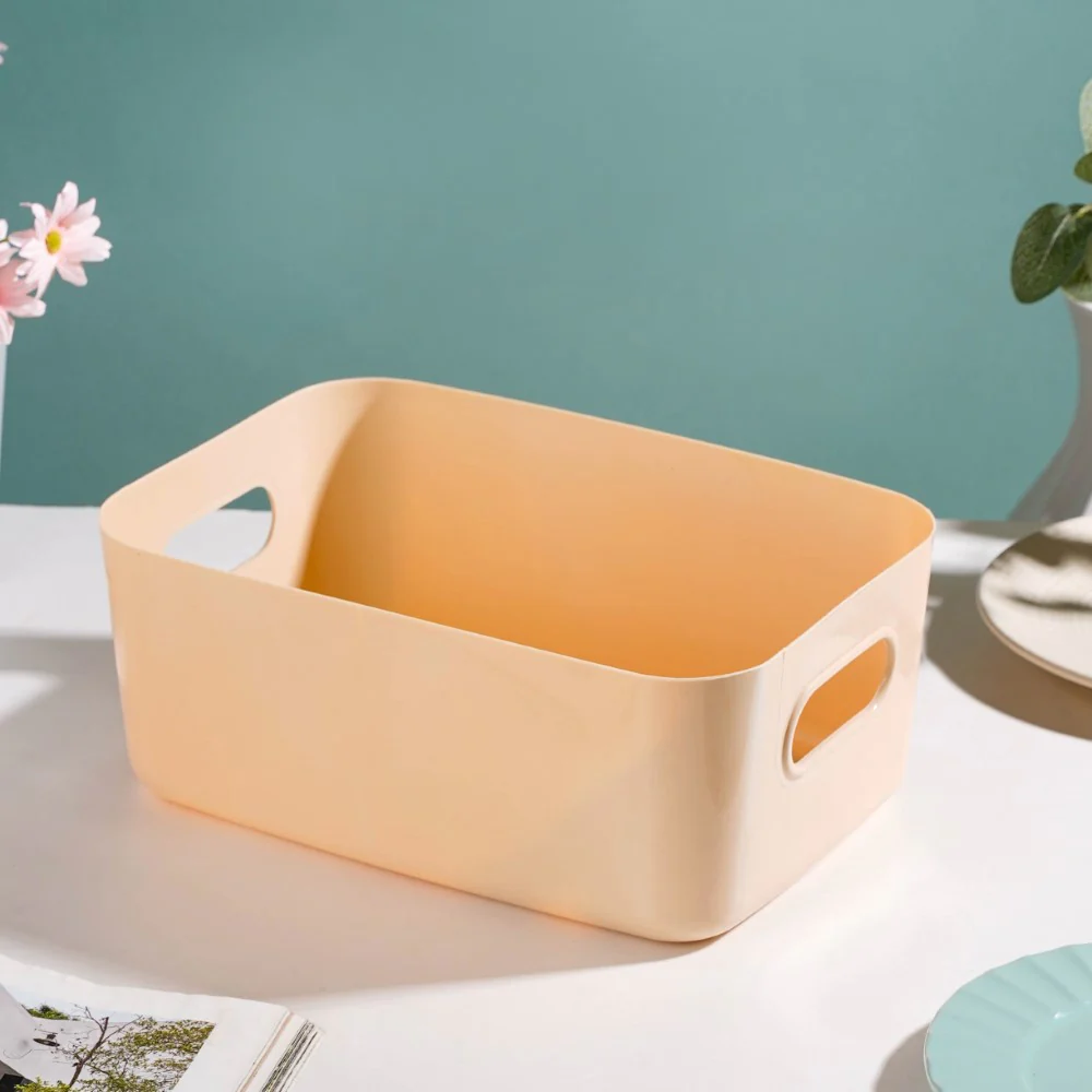 Multipurpose Storage Basket Beige Set Of 2 11 Inch - Image 5