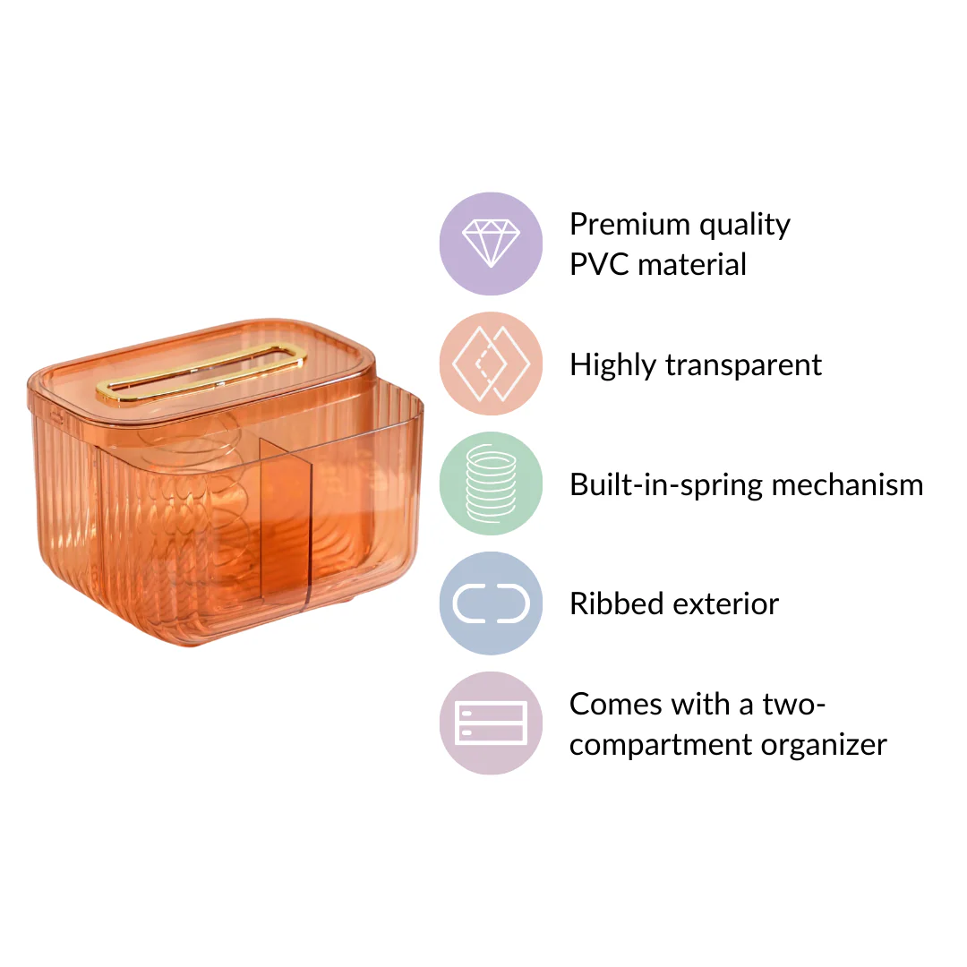 Multipurpose Tissue Paper Box With Compartments Amber - Image 5