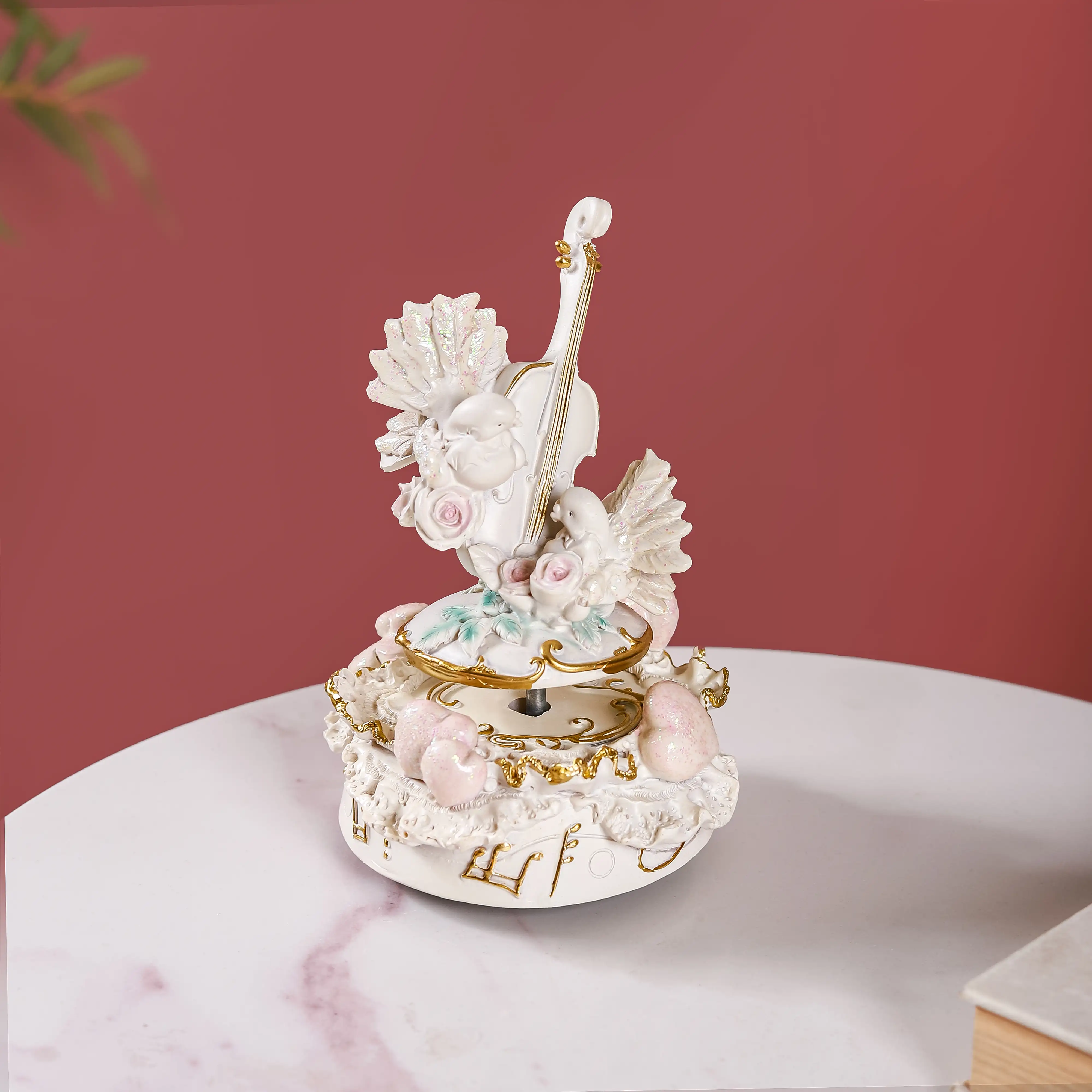 Music Box Rotating Love Decor Showpiece White - Image 9