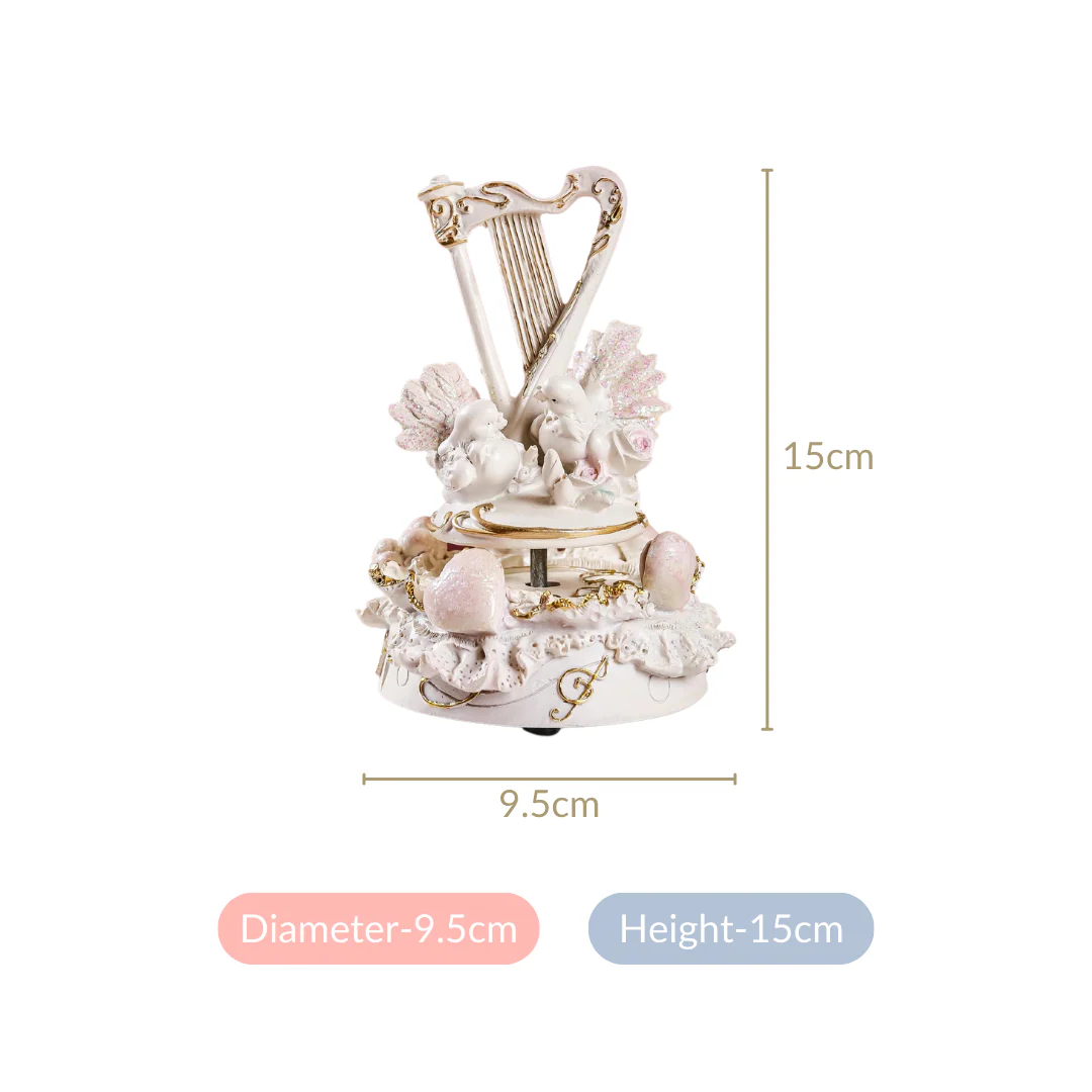 Musical Doves Showpiece Rotating Decor White - Image 6
