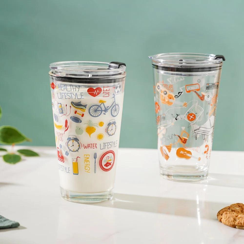 Musical Glass Tumbler With Lid 400 ml - Image 13