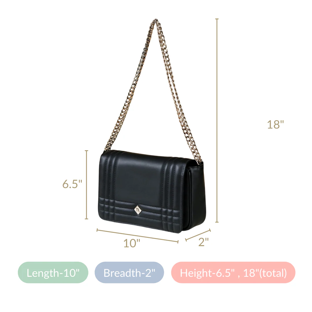 Must Have Classic Black Quilted Shoulder Bag - Image 8