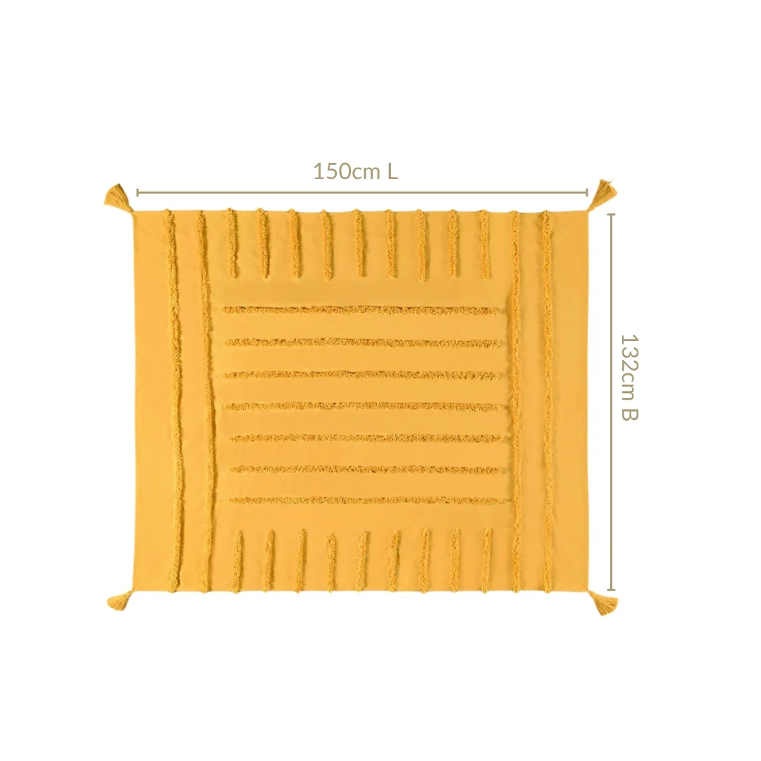 Mustard Morning Tufted Pure Cotton Throw - Image 3