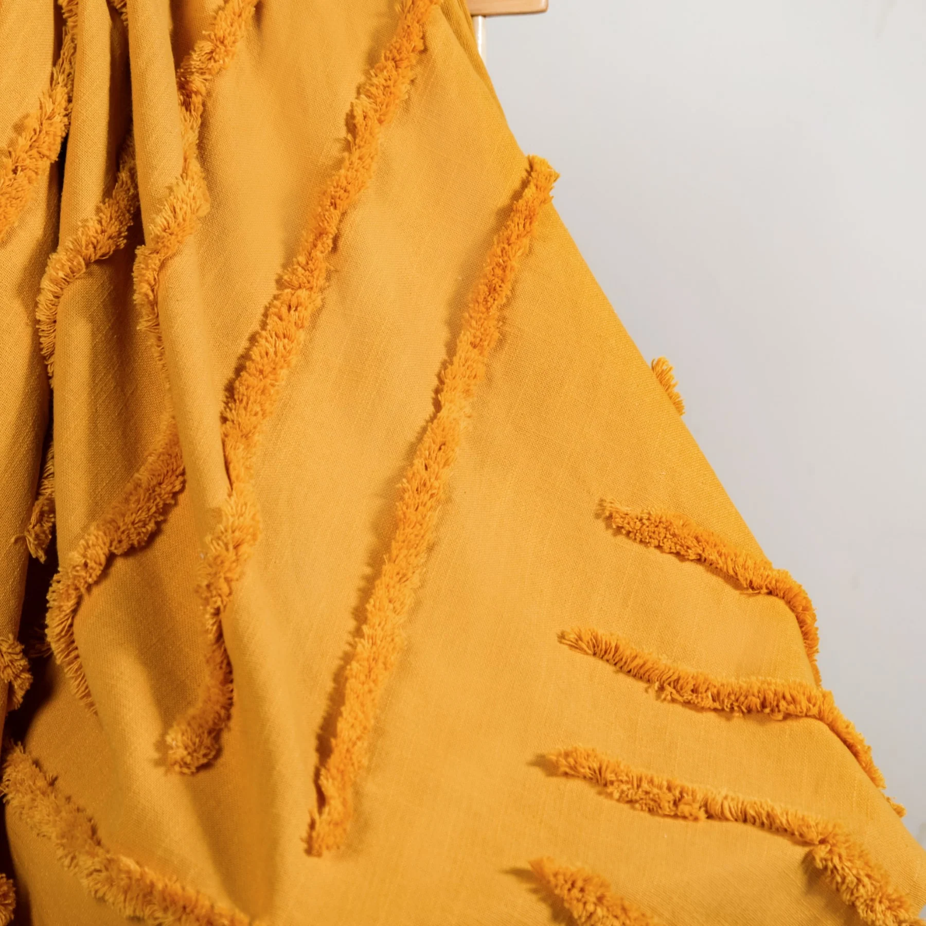 Mustard Morning Tufted Pure Cotton Throw - Image 6