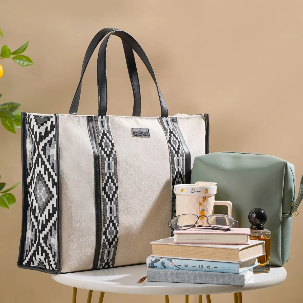 Nahua Canvas Magazine Tote Bag Large 17 X 12 Inch - Image 4