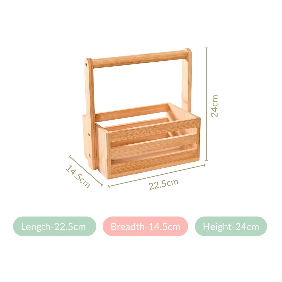 Natural Bamboo Crate Caddy - Image 4