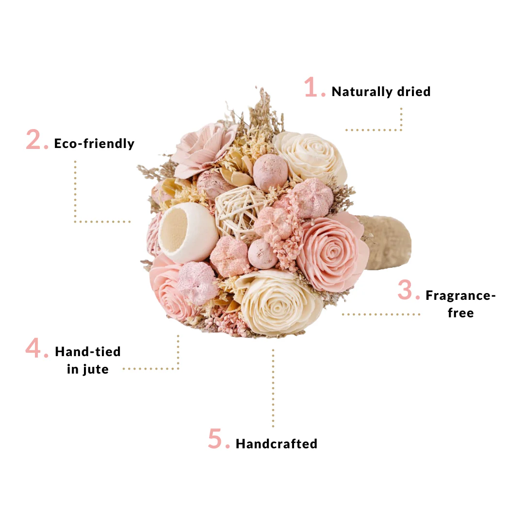 Natural Dried Flower Bouquet Pink - Image 6