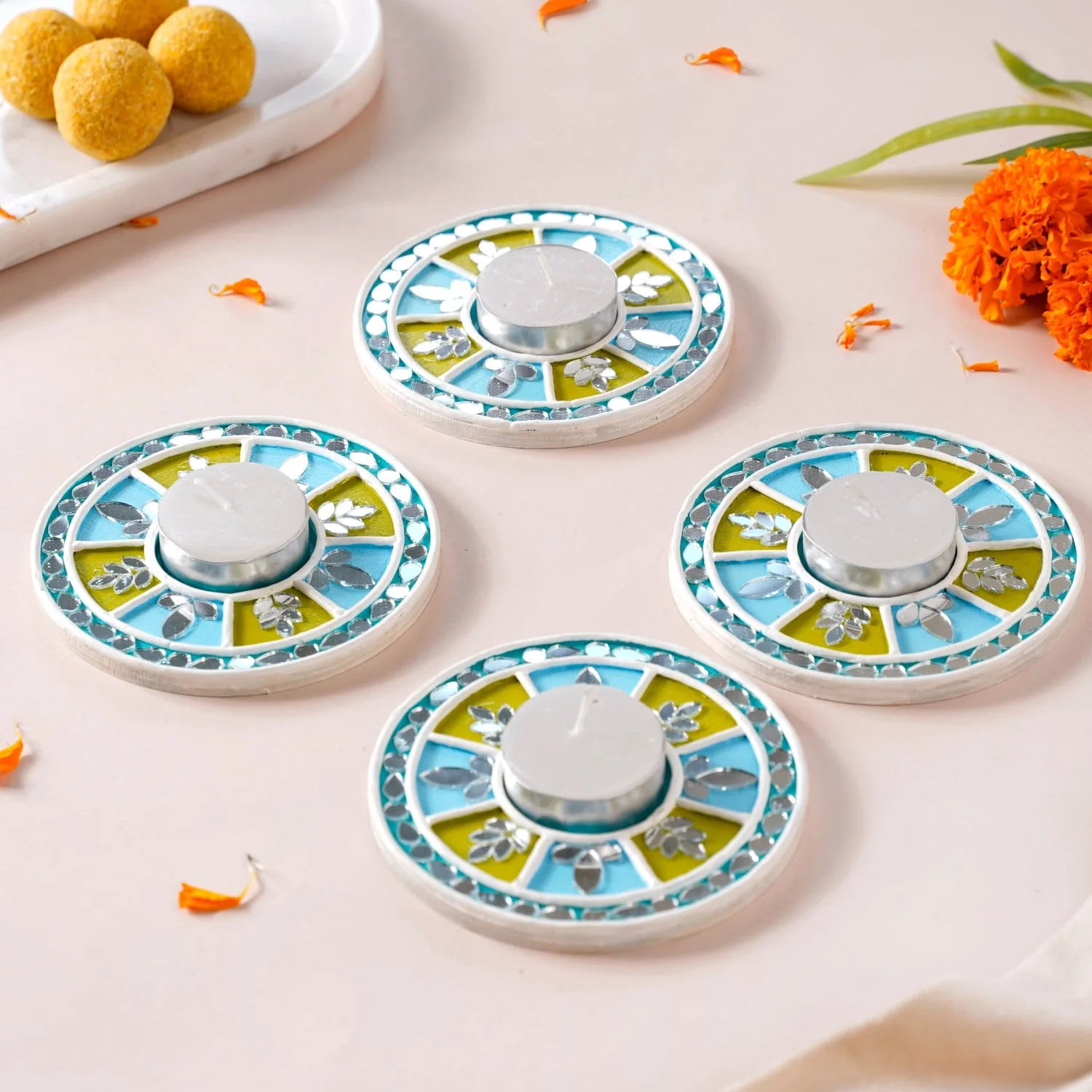 Nature Galore Lippan Art Tealight Candle Holder Set Of 4 - Image 7