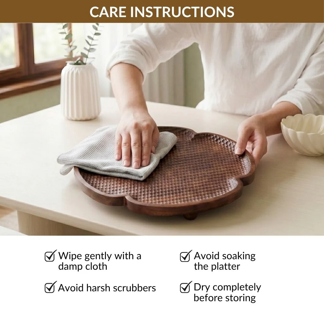 Nero Floral Carved Platter 30x30cm - Image 8