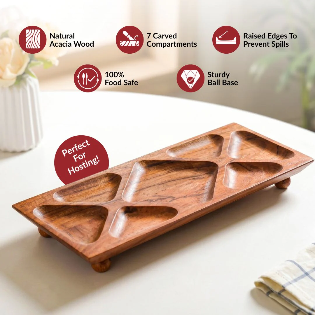 Nero Sectioned Serving Platter 43x18cm - Image 3