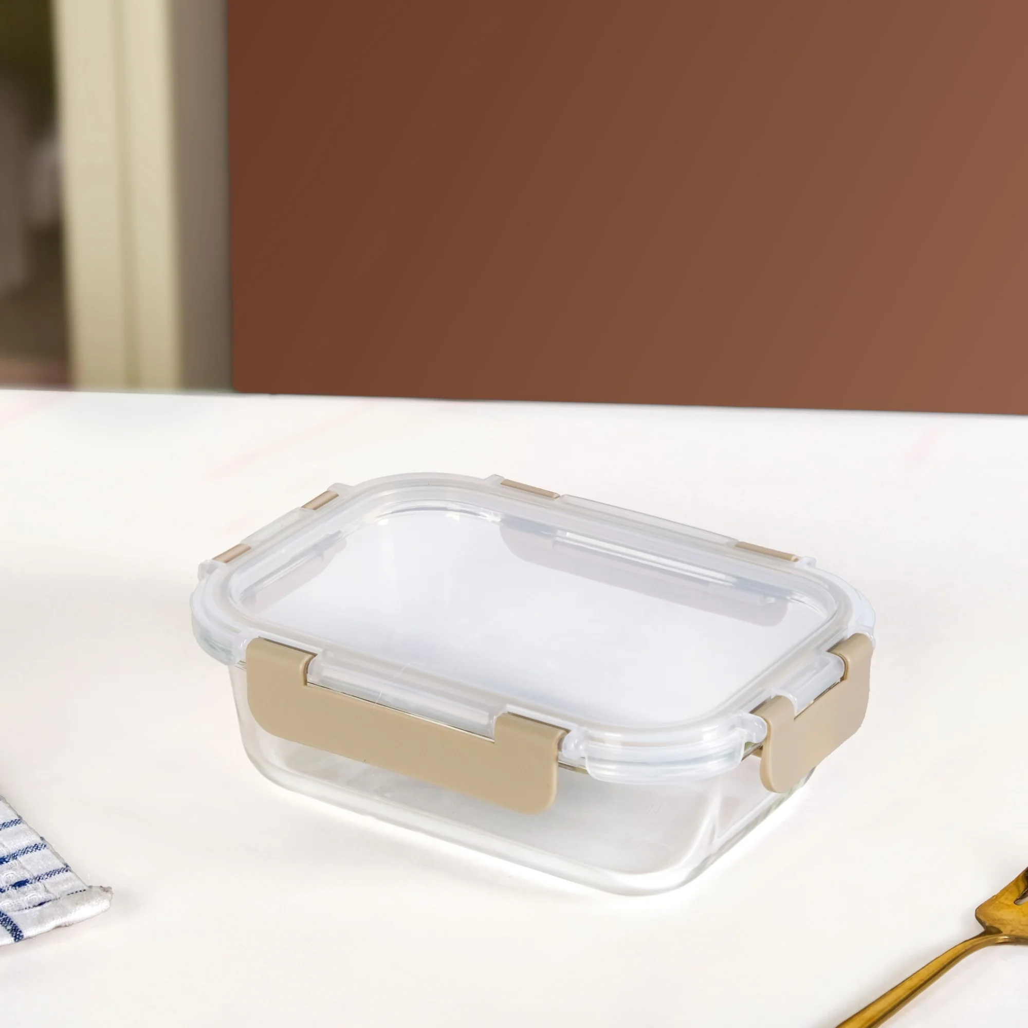 Nestro Microwave Safe Airtight Storage Box Set Of 3 Beige S 185ml M 370ml L 600ml - Image 8