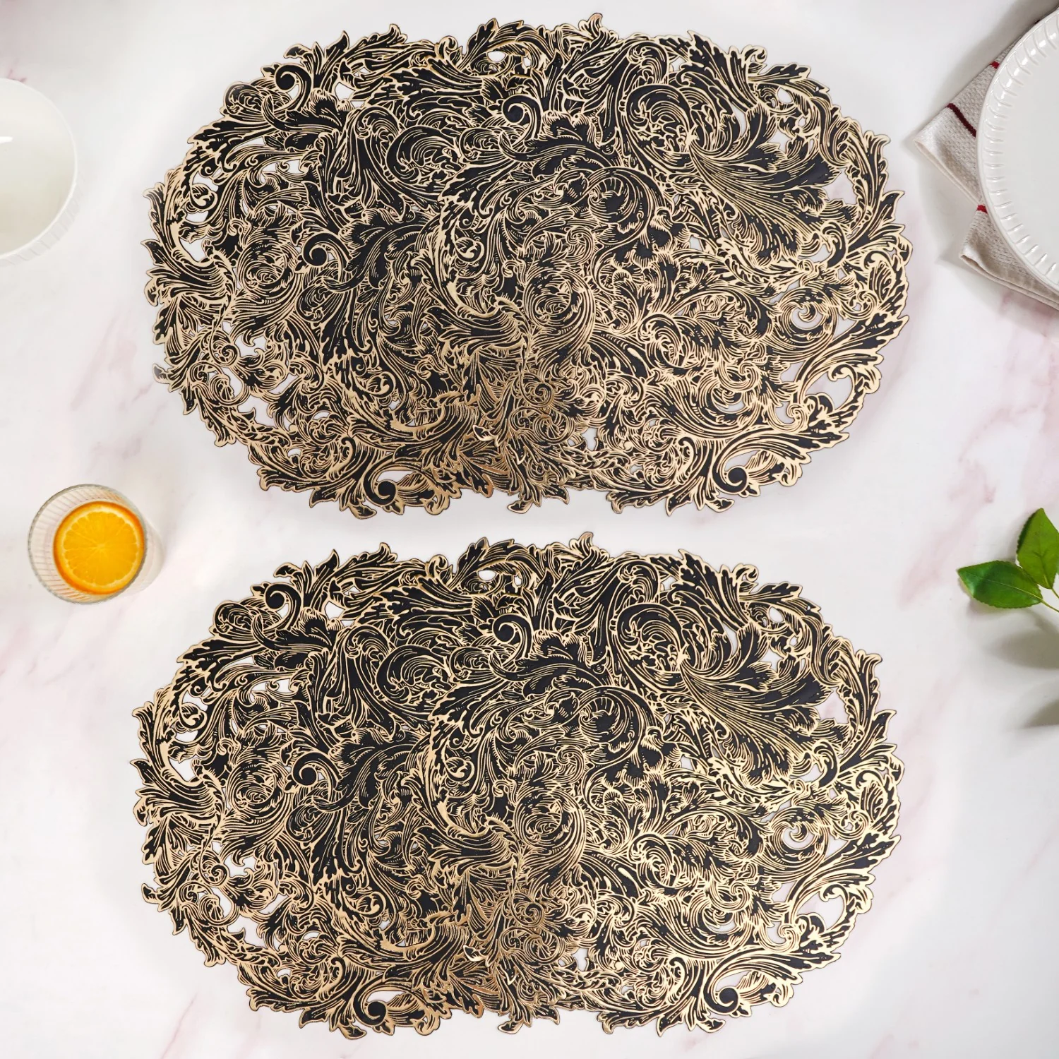 Noir Luxe Round Tablemat Set Of 6 - Image 7