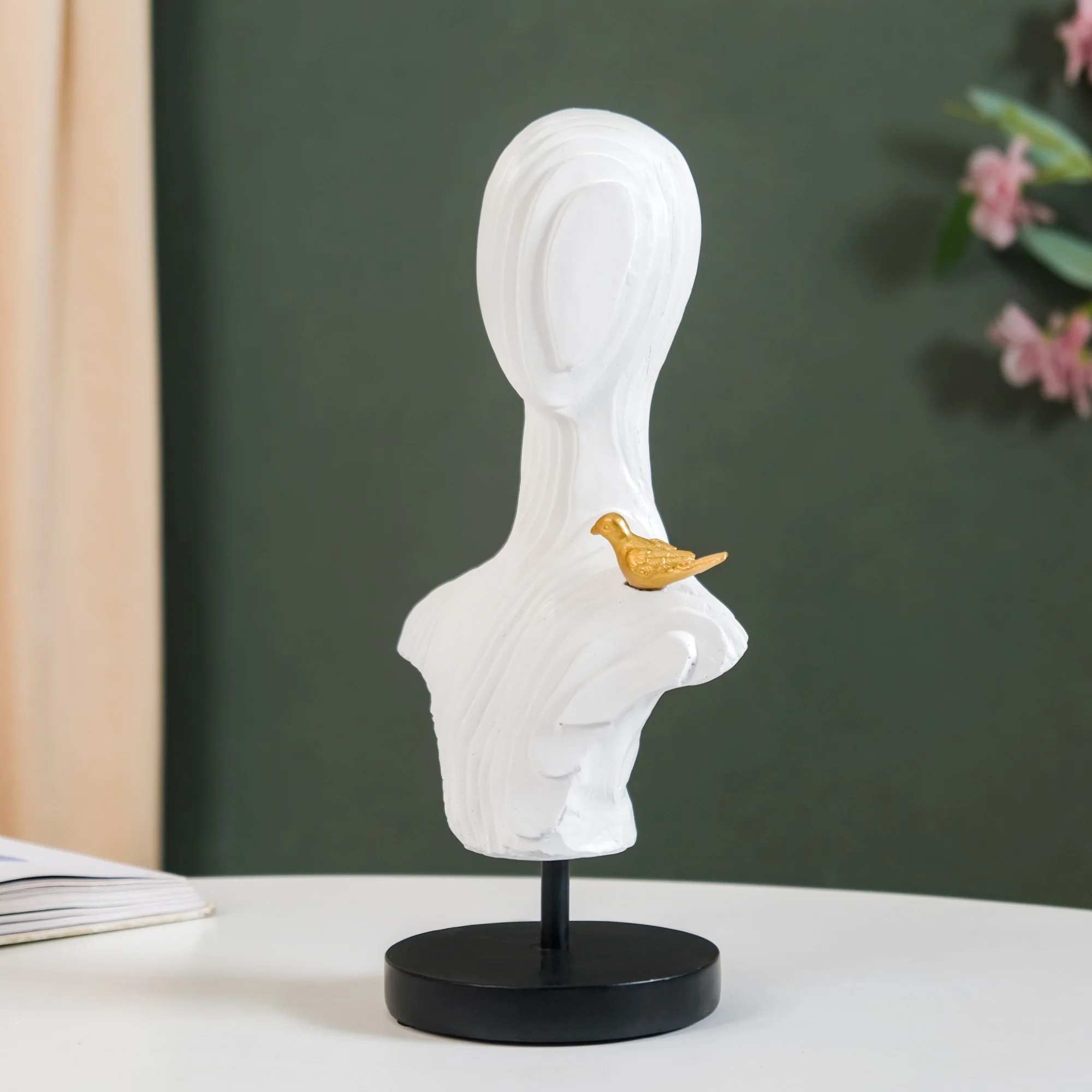 Nordic Contour Human Bust Resin Sculpture - Image 6