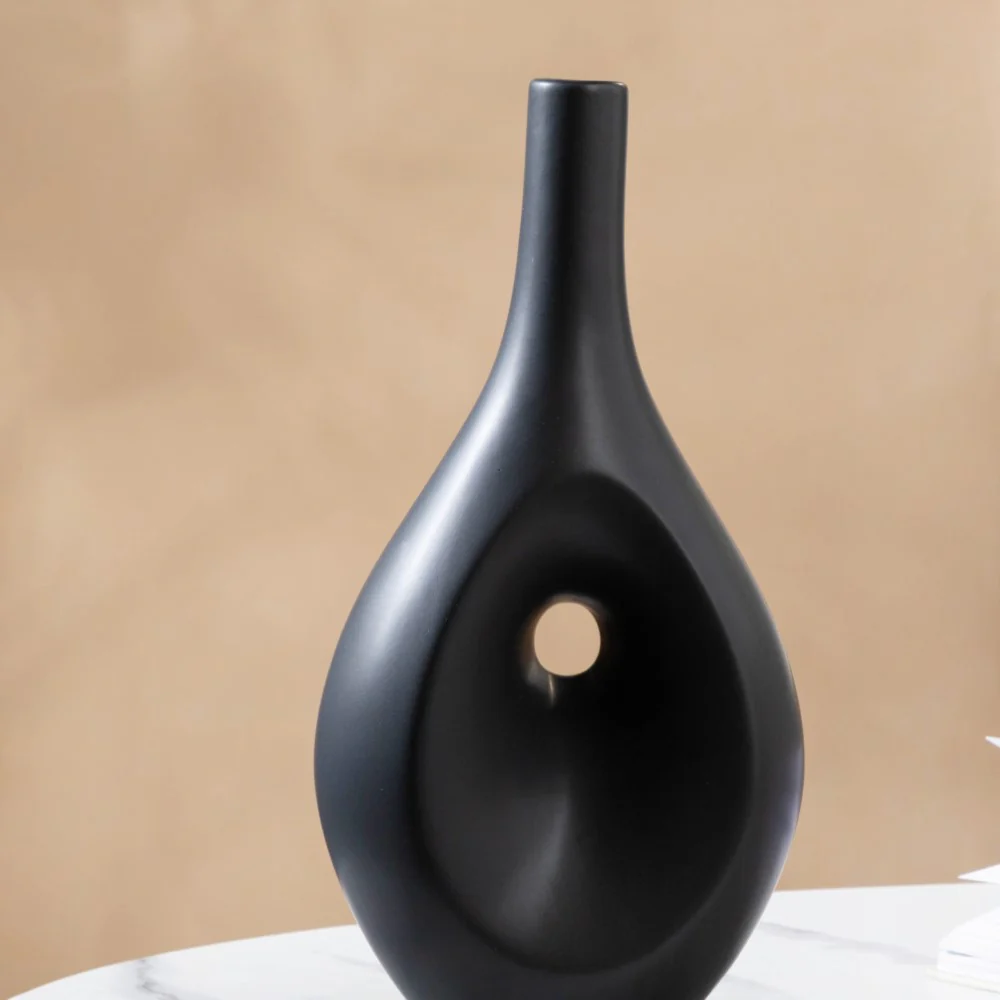 Nordic Hollow Vase Black - Image 4