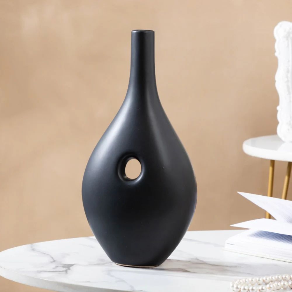 Nordic Hollow Vase Black - Image 6