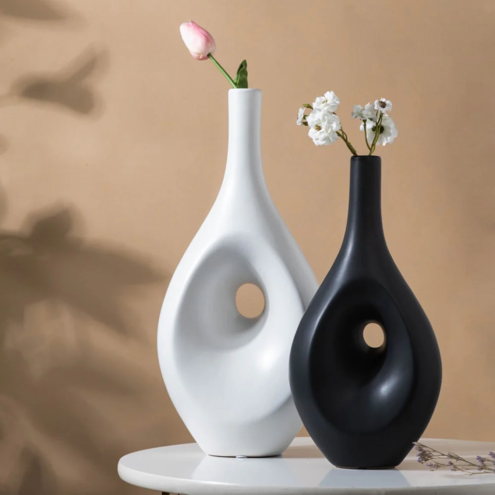 Nordic Hollow Vase Black - Image 8