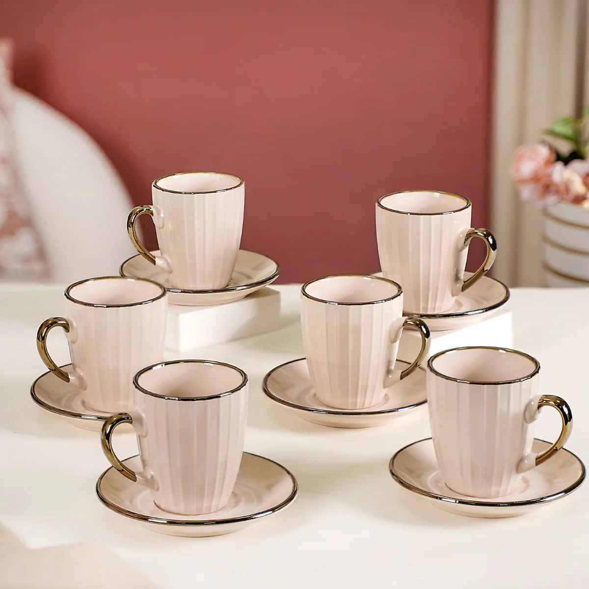 Nori Cup And Saucer Set Of 6 Linen White 250ml - Image 10