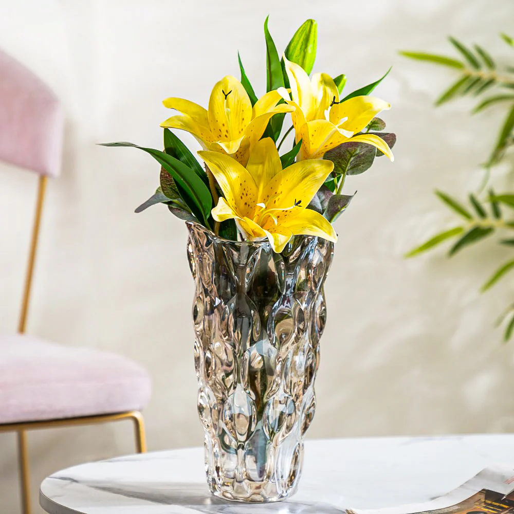 Oasis Crystal Glass Vase Amber Small 9 Inch - Image 3