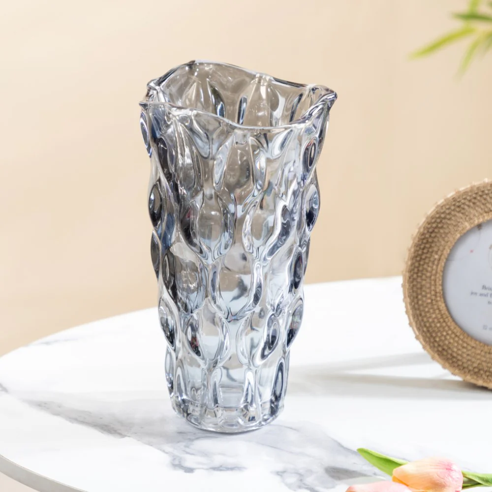Oasis Crystal Glass Vase Grey Small 9 Inch - Image 5