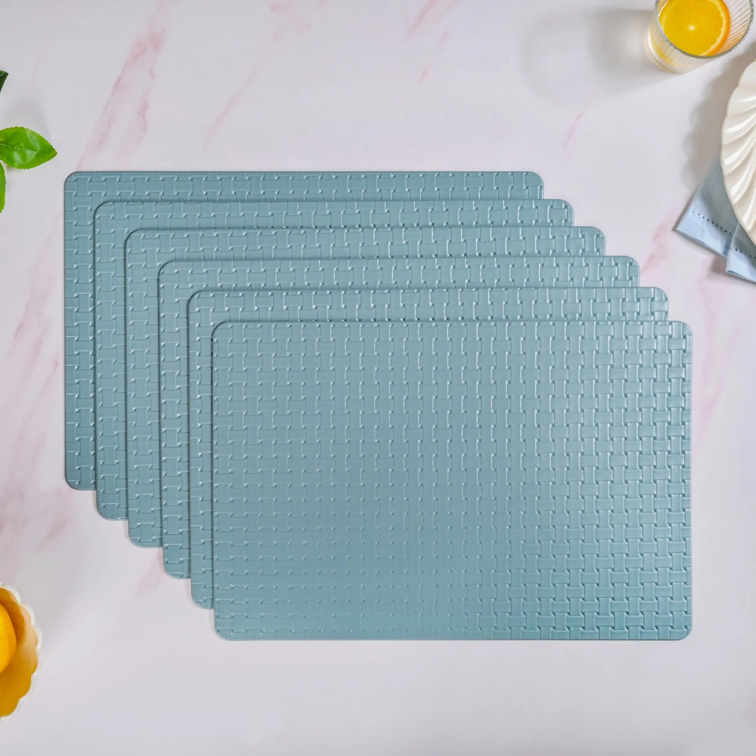 Ocean Blue Weave Placemat Set Of 6 - Image 8