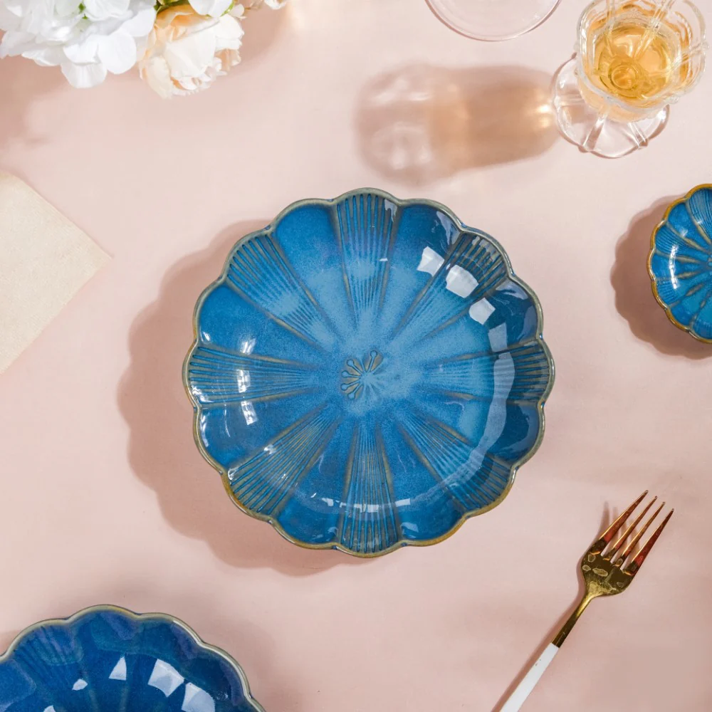 Ocean Ceramic Salad Plate Blue 7 Inch - Image 2