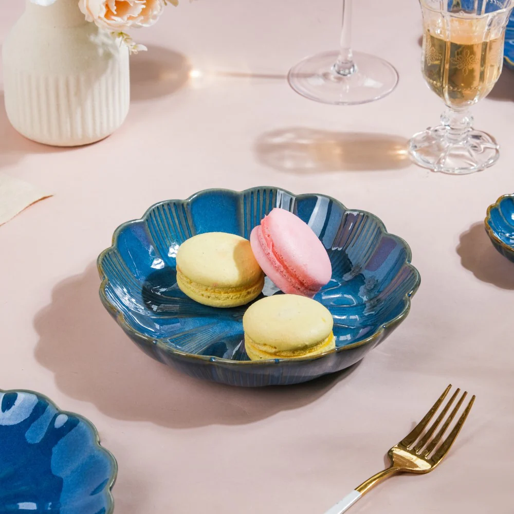 Ocean Ceramic Salad Plate Blue 7 Inch - Image 3