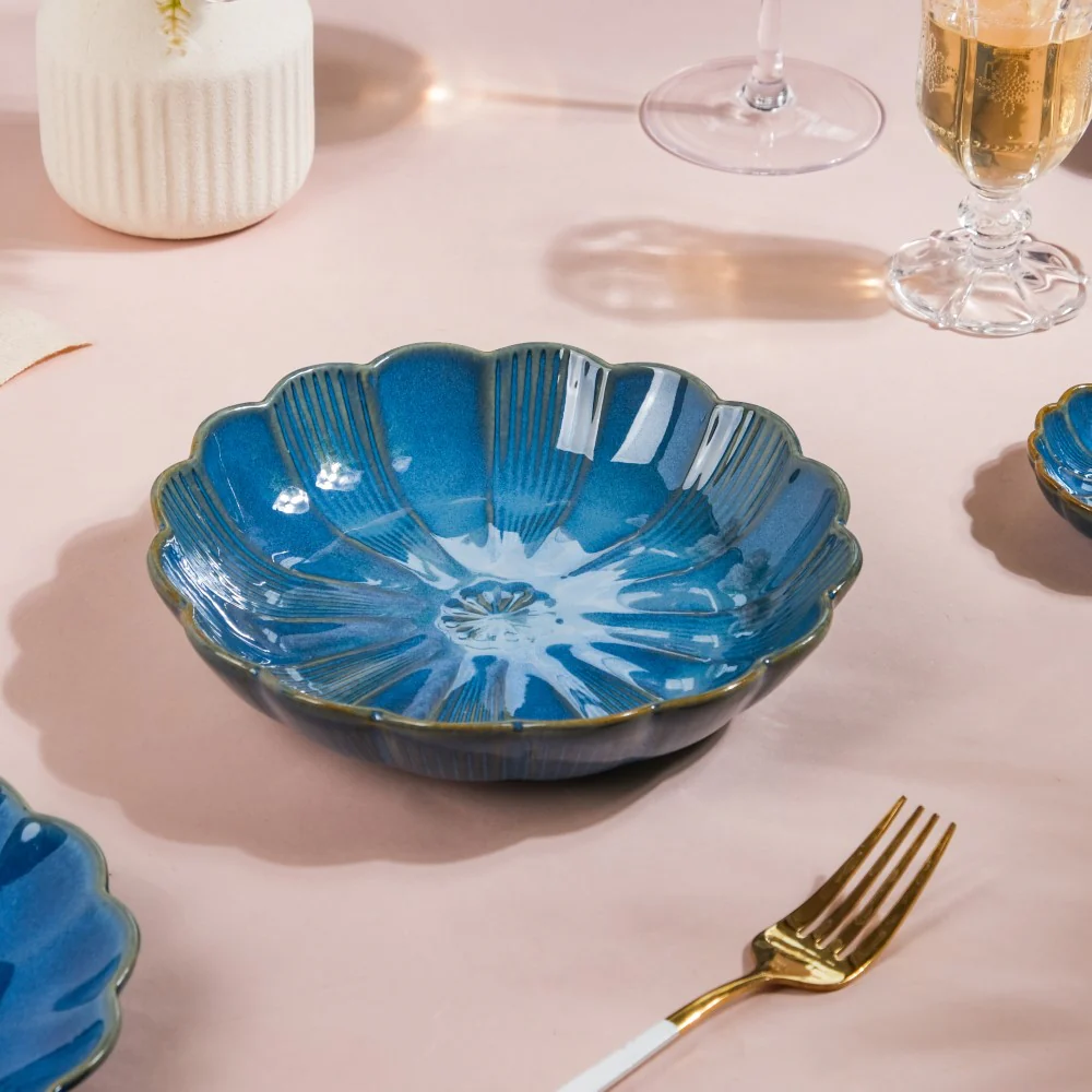 Ocean Ceramic Salad Plate Blue 7 Inch - Image 6