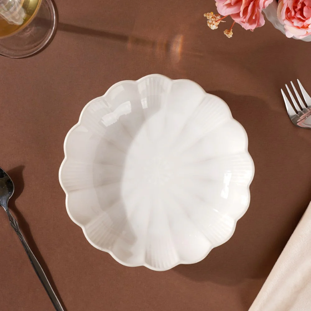 Ocean Ceramic Salad Plate White 7 Inch - Image 4