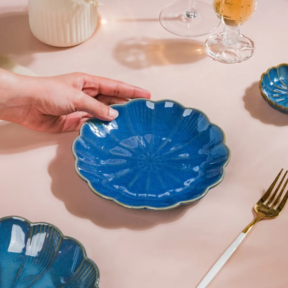 Ocean Ceramic Snack Plate Blue 6 Inch - Image 4