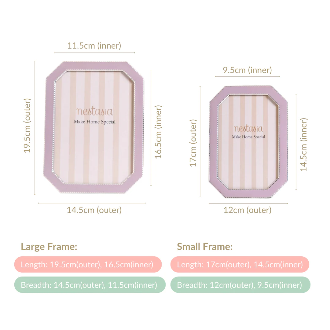 Octagon Metal Picture Frame Lavender Set Of 2 - Image 9