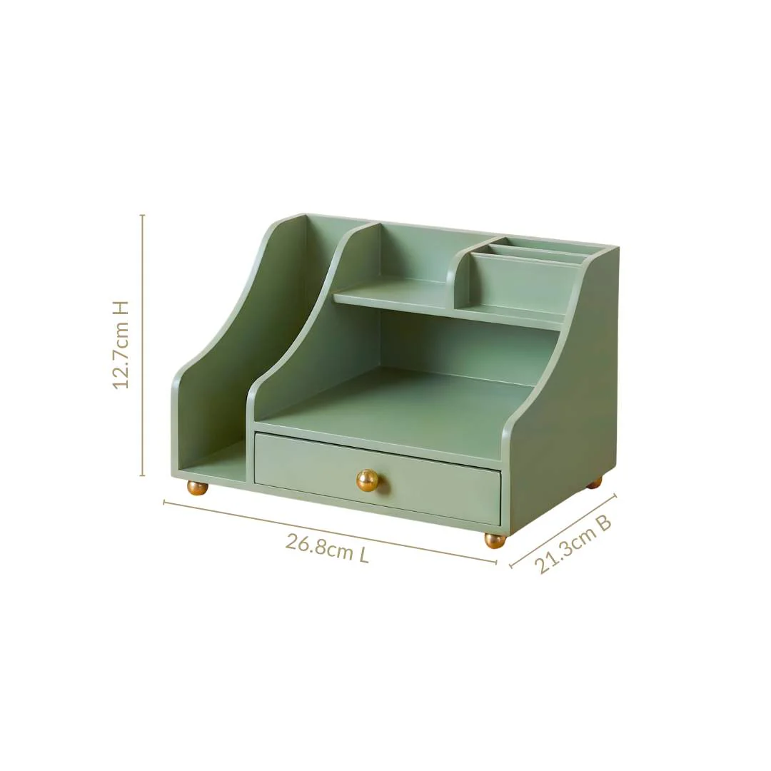 Office Desk Organizer With Drawer Matcha Green - Image 4