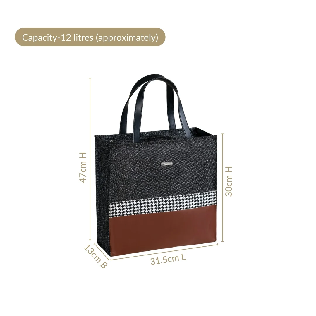 Office Lunch Bag Brown Vegan Leather - Image 3