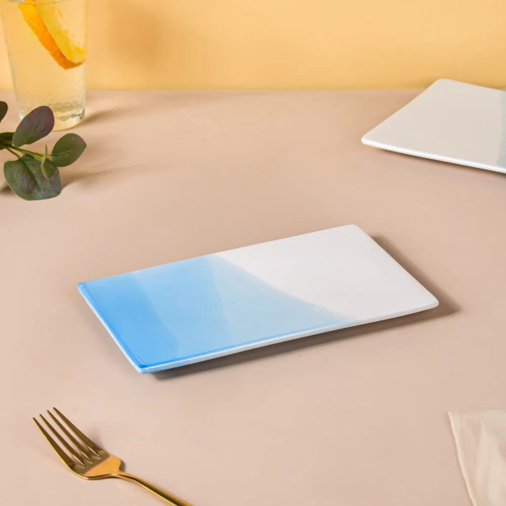 Ombre Ceramic Platter Blue Small 8 Inch - Image 3
