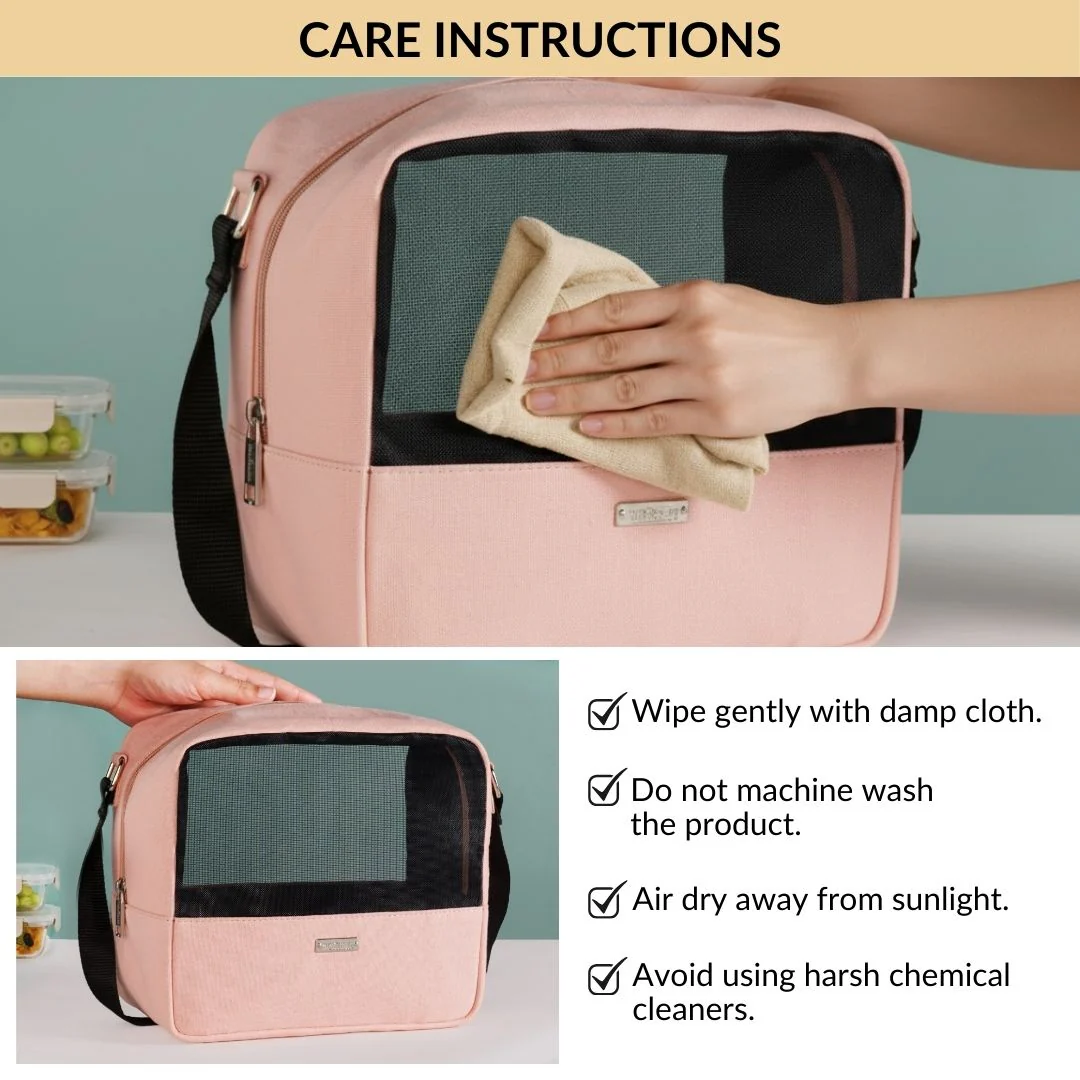 On The Go Mesh Lunch Bag Pink - Image 10